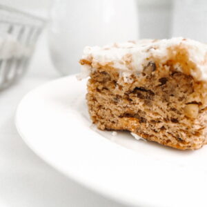 Banana Cake with Cream Cheese Frosting and Walnuts